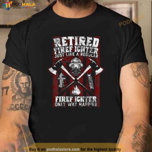 Retired Firefighter Gift For Retirement Firemen Dad Grandpa Shirt 2