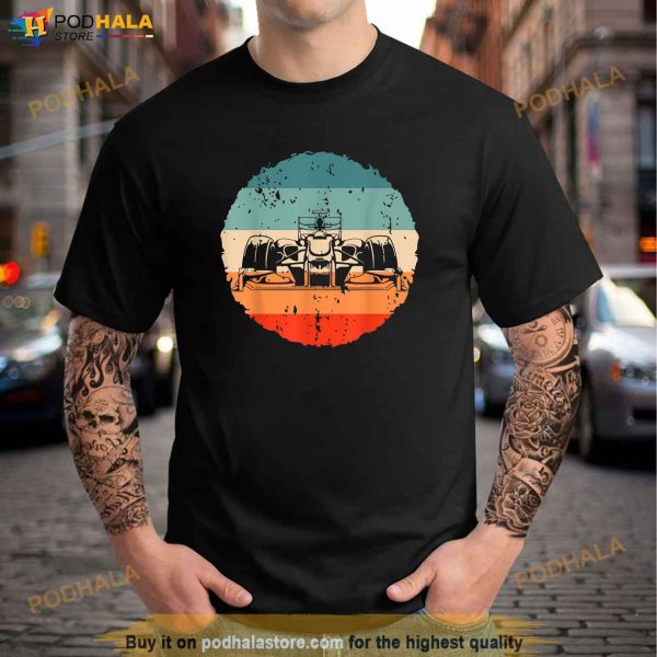 Retro vintage Formula Racing Lovers Silhouette Race Car fan Shirt