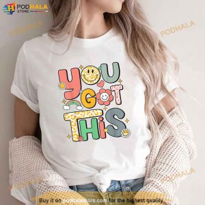 Retro You Got This Leopard Motivational Testing Day Shirt