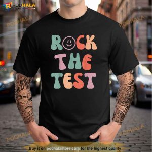 Rock The Test Testing Day Motivational Teacher Student Vintage Shirt 2