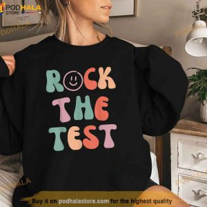 Rock The Test Testing Day Motivational Teacher Student Vintage Shirt 4
