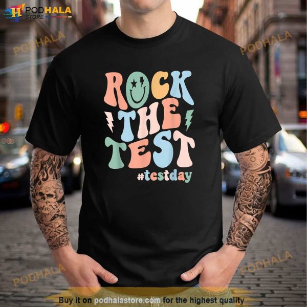 Rock The Test Testing Day Retro Motivational Teacher Student Shirt