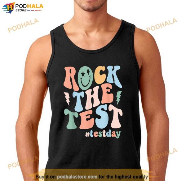Rock The Test Testing Day Retro Motivational Teacher Student Shirt