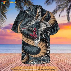 Samurai Dragon Ryujin Hawaiian Shirt Japanese Samurai Warrior Men Women Gift 2