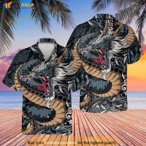 Samurai Dragon Ryujin Hawaiian Shirt Japanese Samurai Warrior Men Women Gift 3