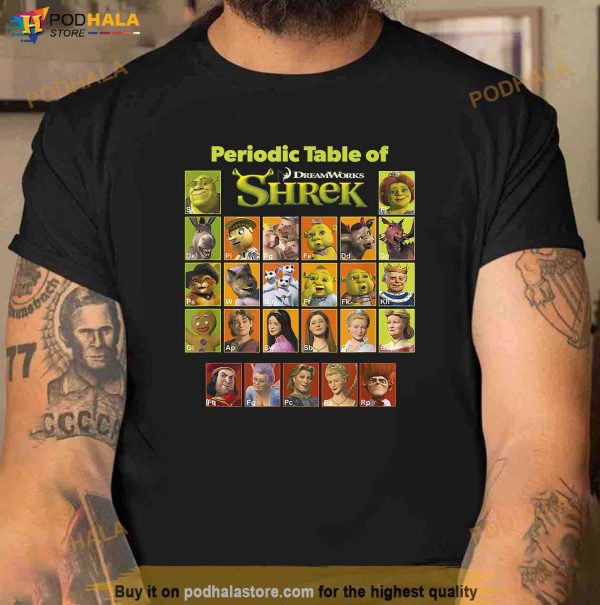 Shrek Periodic Table Of Shrek Characters Shrek Slut Shirt