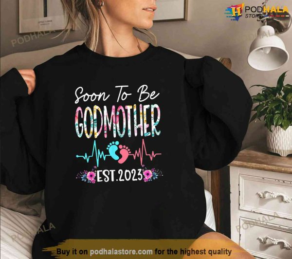 Soon To Be Godmother 2023 Mothers Day Christmas First Time Shirt