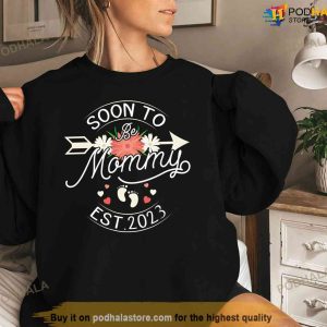 Soon To Mommy 2023 Mothers Day Pregnancy TShirt 1st Time Mom Gifts