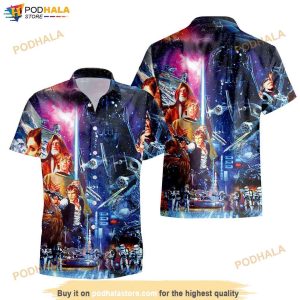 Star Wars Characters Hawaiian Shirt, Star Wars Hawaii Button Shirt For Fans