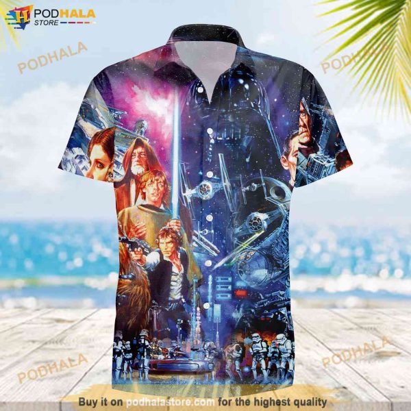 Star Wars Characters Hawaiian Shirt, Star Wars Hawaii Button Shirt For Fans