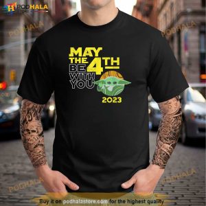 Star Wars Day May The 4th Be With You 2023 Grogu Distressed Shirt Movie Gift For Fans 2