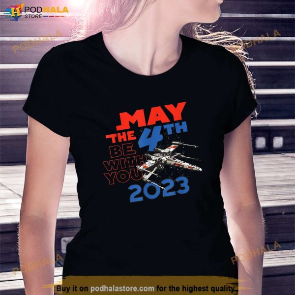 Star Wars Day May the 4th Be With You 2023 XWing Fighter Shirt, Movie Gift For Fans