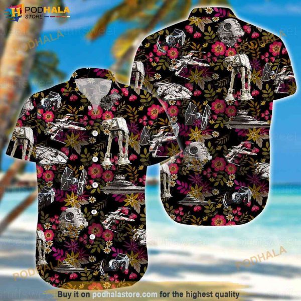 Star Wars Hawaiian Shirt, Star Wars Shirt, Spaceship Summer Button Up Shirts