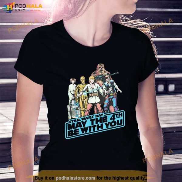 Star Wars May The Fourth Group Shot Retro Poster Shirt, Movie Gift For Fans