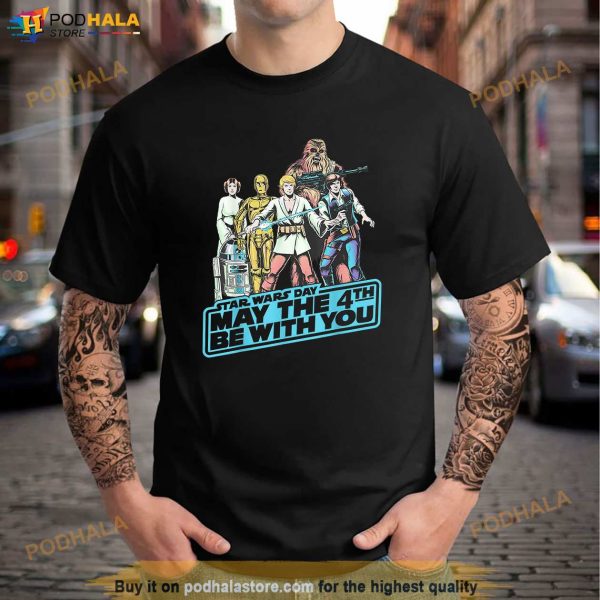 Star Wars May The Fourth Group Shot Retro Poster Shirt, Movie Gift For Fans