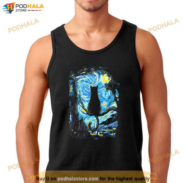 Starry Night Cat Van Gogh Cat Shirt