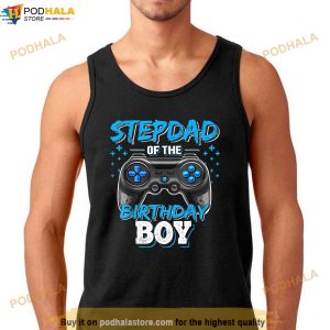 Stepdad of the Birthday Boy Matching Family Video Game Party Shirt