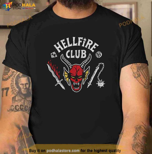 Stranger Things 4 Hellfire Club Skull Weapons Shirt