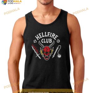 Stranger Things 4 Hellfire Club Skull Weapons Shirt 2