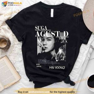 Suga Agust on Tour Shirt, Min Yoongi AgustD Concert Merch For Fans
