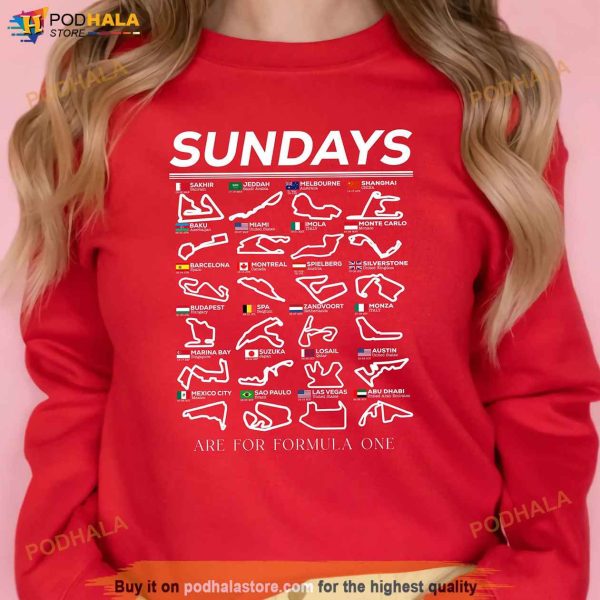 Sundays Are For F1 Shirt Racing Inspired Clothing F1 Shirt, Formula One Tee