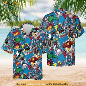 Superhero Hawaii Shirt Marvel Heroes Hawaiian Shirt Superhero Aloha Vibe Shirt 2