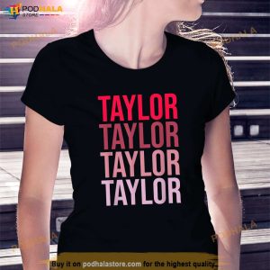 Taylor Retro Wordmark Pattern I love Taylor Shirt