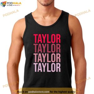 Taylor Retro Wordmark Pattern I Love Taylor Tshirt 2