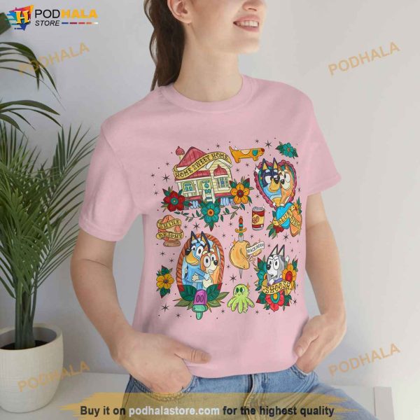 Traditional Tattoo Heeler Inspired Shirt, Bluey Family Shirt