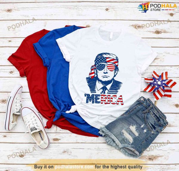 Trump ‘Merica T-shirt, Trump Funny 4th of July Shirt, Trump Republican T-shirt