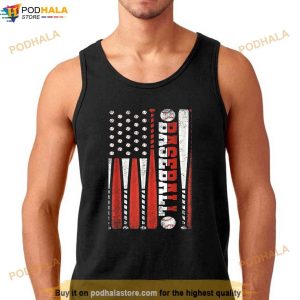 Vintage American Flag Baseball Team Gift Men Boys Teens Shirt 3