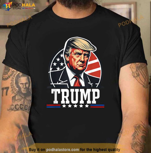 Vintage American Flag Trump Shirt, Free Donald Trump T-Shirt