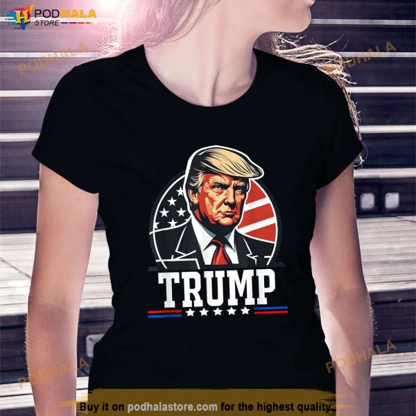 Vintage American Flag Trump Shirt, Free Donald Trump T-Shirt