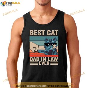 Vintage Best Cat Dad In Law Ever Fathers Day Gifts Shirt 3