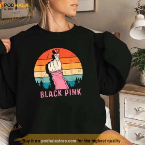Vintage Black Pink Shirt Kpop Korea Pop Retro Shirt Merch For Fans Women 2