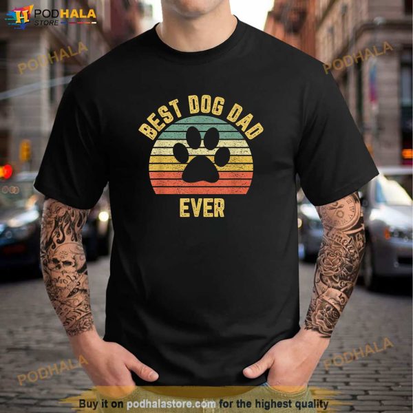 Vintage Dog Dad Shirt Cool Fathers Day Gift Retro Shirt