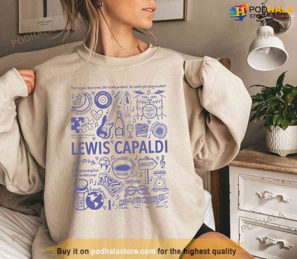 Vintage Lewis Capaldi T-Shirt, Lewis Capaldi Album Tracklist Sweatshirt