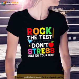 Vintage Rock The Test Retro Teacher Student Testing Day Shirt