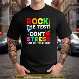 Vintage Rock The Test Retro Teacher Student Testing Day Shirt 2