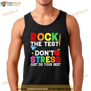 Vintage Rock The Test Retro Teacher Student Testing Day Shirt 3
