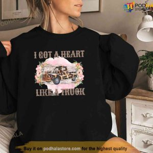 Western Sunset Cowgirl I Got A Heart Like A Truck Shirt 2