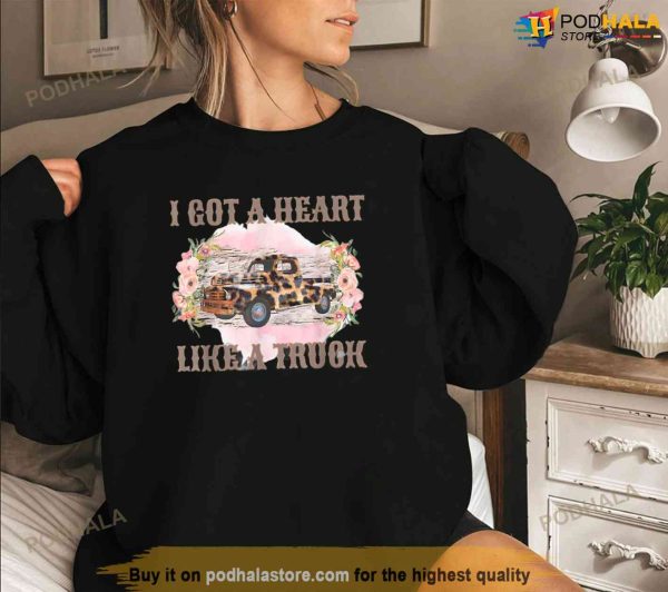 I Got A Heart Like A Truck Western Sunset Cowgirl Shirt