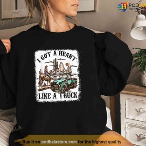 Western Sunset Cowgirl I Got A Heart Like A Truck Shirt For Fans 2