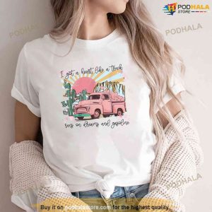 Western Sunset Cowgirl I Got A Heart Like A Truck Shirt, Gift For Fans