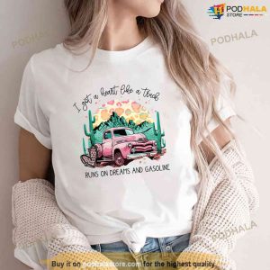 Western Sunset Cowgirl I Got A Heart Like A Truck Shirt, Western Sunset Cowgirl Tee