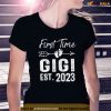Womens First time Gigi 2023 Mothers Day Soon to be Gigi 2023 Gift Shirt