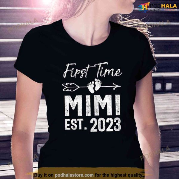 Womens First time Mimi 2023 Mothers Day Soon to be Mimi 2023 Gift Shirt