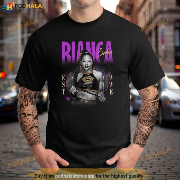 WWE Bianca Belair Distressed Black White Photo Portrait Shirt