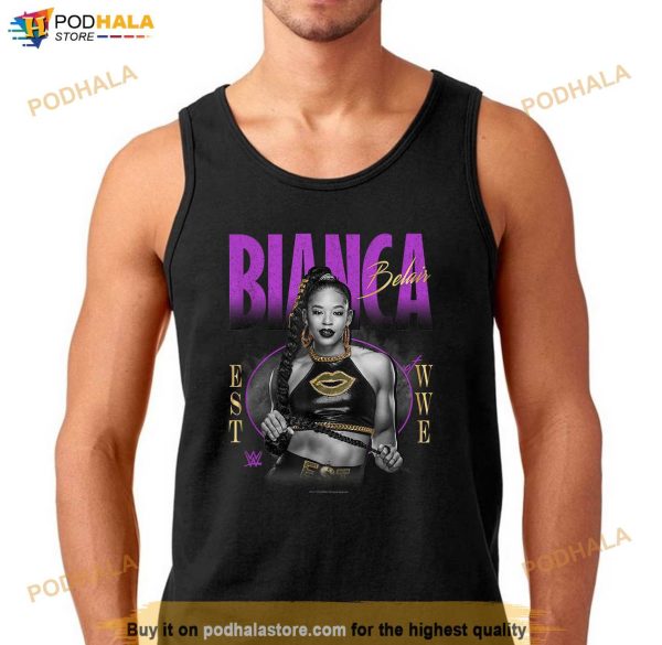 WWE Bianca Belair Distressed Black White Photo Portrait Shirt