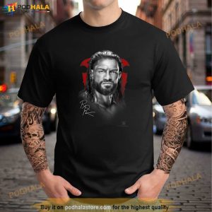 WWE Roman Reigns Black White Face Photo Portrait Shirt
